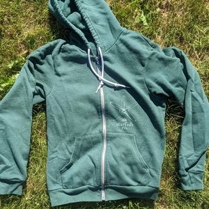 W Emerald Green AK Starfish Co Zip Hoodie, size small